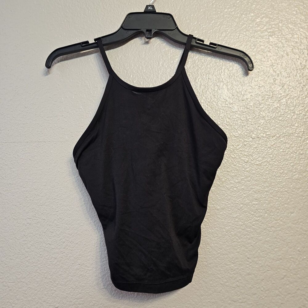 Lululemon Black High Neck Halter Tank Top Built-In Bra Athletic Yoga Women AA635